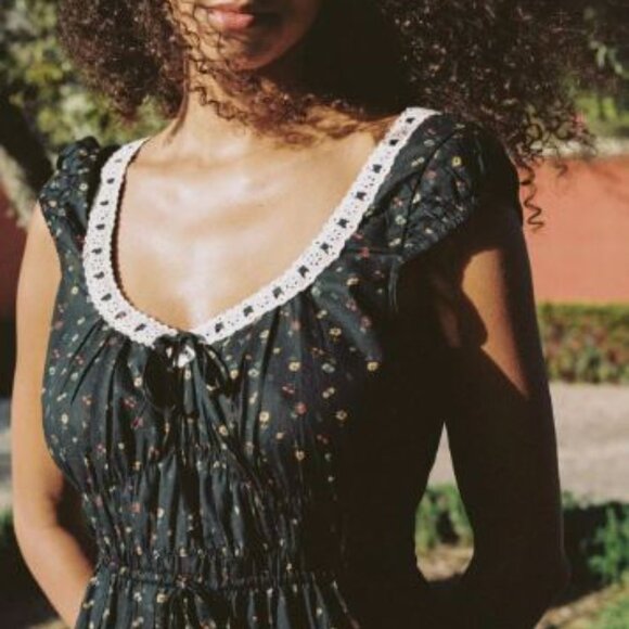 Christy Dawn The Kelly Dress in Black Aster Garden - Picture 2 of 7